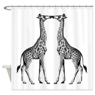  Two Giraffes Kissing Shower Curtain  Use code FREECART at Checkout