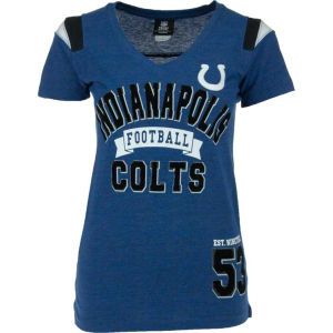 Indianapolis Colts 5th and Ocean NFL Womens Tri Blend Jersey V Neck