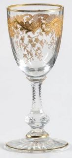 St Louis Massenet Clear (Gold Encrusted) Cordial Glass   Clear,Gold Encrusted De