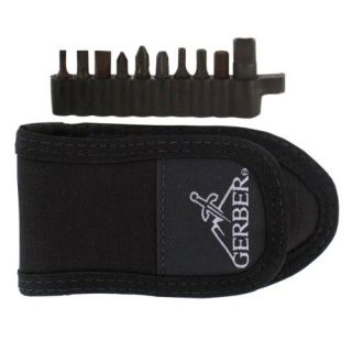 Gerber Knives 2249445 10Piece Tool Kit, Flathead Bits Crosspoint Bits Hexhead Bits Black Finish