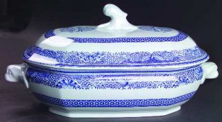 Spode Heritage Blue Oval Covered Vegetable, Fine China Dinnerware   New Stone, B