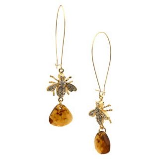Womens Fashion Dangle Earrings   Gold/Brown