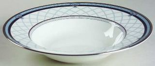 Royal Doulton Countess Rim Soup Bowl, Fine China Dinnerware   Bone,Blue Shades,L