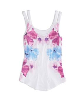Fuchsia Pink AEO Factory Double Strap Graphic Tank, Womens S