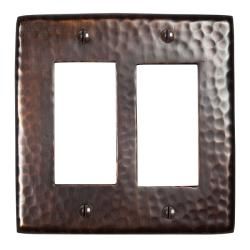 Solid Copper Double Gfi Plate (Solid copperHardware finish Satin nickelDimensions 4 7/8 inches high x 4 7/8 inches wideNote Due to the handmade nature of this product, there may be slight variations in size, finish, and hammering.)