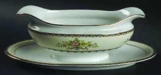 Noritake Visalia Gravy Boat with Attached Underplate, Fine China Dinnerware   Bl