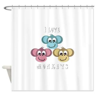  i love monkeys2.png Shower Curtain  Use code FREECART at Checkout