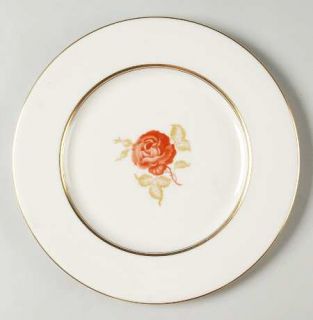 Castleton (USA) June Luncheon Plate, Fine China Dinnerware   Rust Flower, Gold L