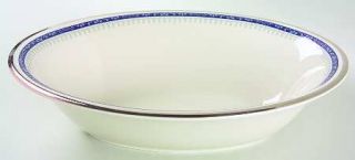 Pickard Grace 9 Oval Vegetable Bowl, Fine China Dinnerware   Blue Band,Scrolls,