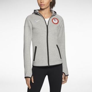 Nike Tech Fleece Full Zip (USOC) Womens Hoodie   Dark Grey Heather