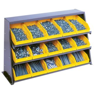 Quantum Bench Rack with 15 Bins, Model# QPRHA 102 Yellow