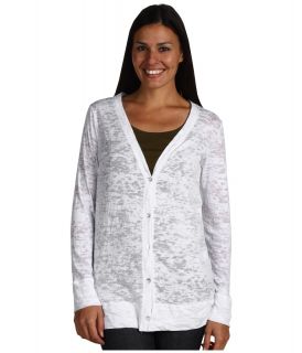Allen Burnout Cardigan Womens Sweater (White)