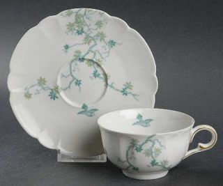 Chas Field Haviland Mesanges Footed Cup & Saucer Set, Fine China Dinnerware   Mo