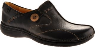 Womens Clarks Un.Loop   Black Leather Casual Shoes