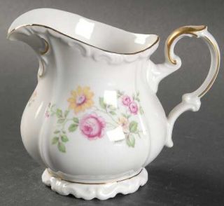 Edelstein QueenS Rose (Whitebckgd) Creamer, Fine China Dinnerware   Maria There