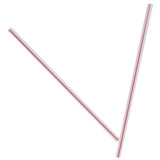 Dixie Unwrapped Hollow Stir straws, 5in, Plastic, White/red