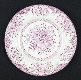 English Ironstone Kew Pink Bread & Butter Plate, Fine China Dinnerware   Pink Fl