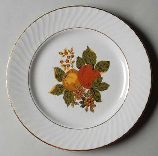 Wedgwood English Harvest Luncheon Plate, Fine China Dinnerware   Fruit Center, S