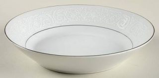 Kristina Collection Satin Song  Coupe Soup Bowl, Fine China Dinnerware   White S