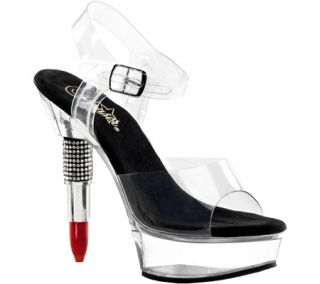 Womens Pleaser Rouge 608   Clear/Black/Clear Ornamented Shoes