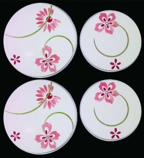 Corning Pretty Pink Stove Cover Set Steel 2 8 & 2 10 Round Covers, Fine China