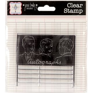 Clear Acrylic Stamps autographs 3x2.625