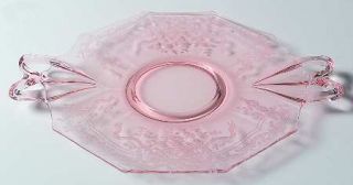 Fostoria June Pink Cheese & Cracker Plate   Stem #5098, Etch #279, Pink