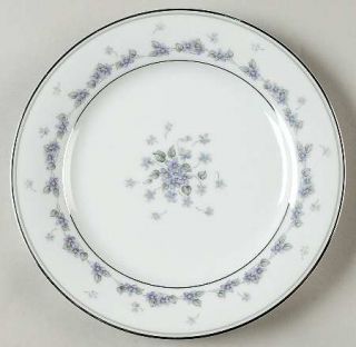 Noritake Camille Salad Plate, Fine China Dinnerware   Purple Flowers Band And In