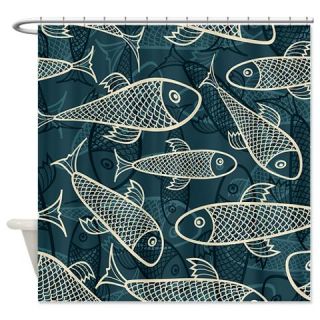  Fish Pattern Shower Curtain  Use code FREECART at Checkout