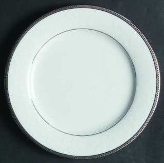 Noritake Regina Platinum Salad Plate, Fine China Dinnerware   White On White Dec