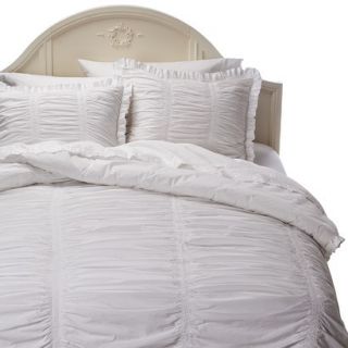 Simply Shabby Chic Rouched Comforter Set   White (Twin)