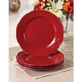 Paula Deen Signature Dinnerware Red Spiceberry Salad Plates (set Of 4) (RedMaterials StonewareCare instructions Dishwasher safeService for Four (4) peopleGreat for casual meals or special occasionsMicrowave and dishwasher safeSet includes Four (4) sal