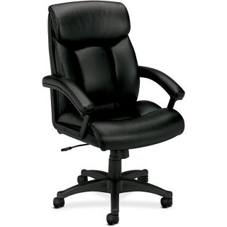 Basyx By Hon Black Executive Padded Arms High back Leather Chair (BlackPlease note orders of 4 or more chairs will ship with a freight carrier, and are not traceable via UPS. Please allow 10 days before contacting O.co regarding any freight carrier shipp