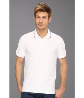 Calvin Klein S/S 2 Button 50s/1 Pique Polo Mens Short Sleeve Knit (White)