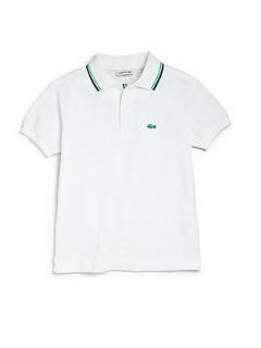 Lacoste Toddlers & Little Boys Tipped Pique Polo Shirt   White