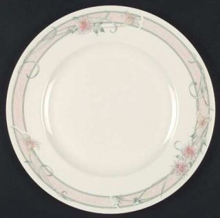 Royal Doulton Ribbons & Flowers Dinner Plate, Fine China Dinnerware   Green Vine
