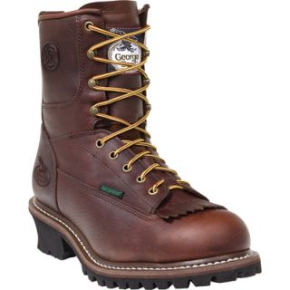 Georgia 8in. Waterproof Steel Toe Logger Boot   Dark Brown, Size 11 Wide Width,