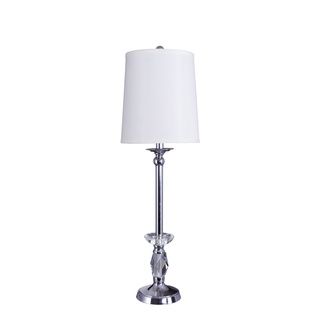 Fangio Lighting Brushed Steel Metal and Crystal Buffet Lamp
