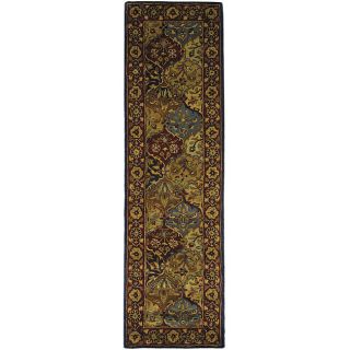Handmade Heritage Bakhtiari Multi/ Navy Wool Runner (23 X 14) (MultiPattern OrientalMeasures 0.625 inch thickTip We recommend the use of a non skid pad to keep the rug in place on smooth surfaces.All rug sizes are approximate. Due to the difference of m