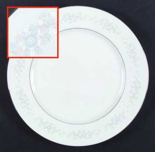 Sango Mayflower Dinner Plate, Fine China Dinnerware   Blue, Pink&White Floral Ri