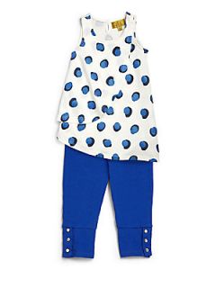 Nicole Miller Toddlers & Little Girls Two Piece Printed Top & Legging Set   Bl