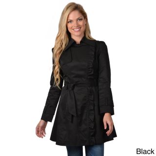 Jessica Simpson Womens Belted Ruffled Trench Coat
