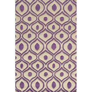 Hand Tufted Modern Waves Purple Polyester Rug (50 X 76)
