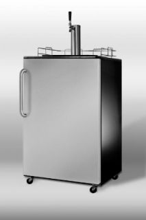 Summit Refrigeration Freestanding Beer Dispenser w/ Complete Tap System & Auto Defrost, Black, 6 cu ft
