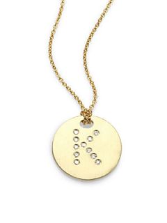Roberto Coin Diamond and 18K Yellow Gold A Initial Necklace   K