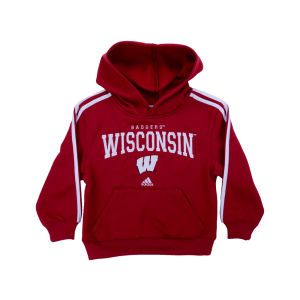 Wisconsin Badgers adidas NCAA Kids 3 Stripe Pullover Hoodie