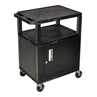 Black Utility Cart Wt34c2e b (BlackShelves Two (2)Doors One (1)Weight capacity 300 poundsDimensions 18 inches long x 24 inches wide x 34 inches highAssembly required Yes )
