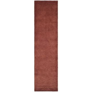 Safavieh Hand knotted Tibetan Greek Key Rust Wool Rug (26 X 10)