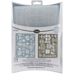 Sizzix Textured Impressions Figgy Pudding Ornaments Gifts/snowflakes Embossing Folders
