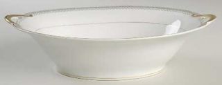 Noritake Keyboard 10 Oval Vegetable Bowl, Fine China Dinnerware   Black Greek K